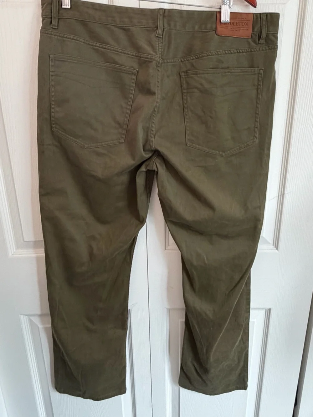 Pendleton Mens Olive Green Stretch Cotton 5 Pocket Pants 38x30